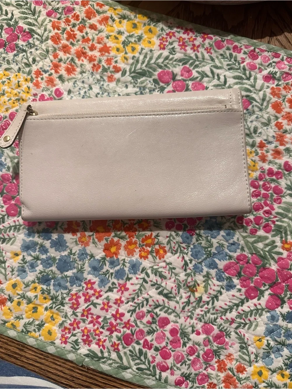 RARE Coach Madison Pleated Leather Wallet Clutch in Cream